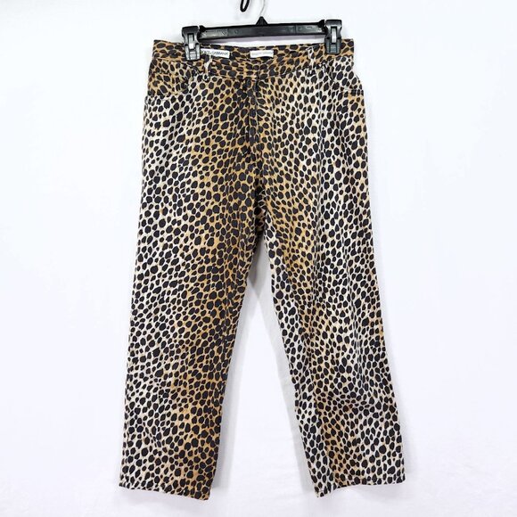 Vintage Dolce & Gabbana Leopard Crop Pants Size 30x25 Luxury Trousers - Picture 1 of 15